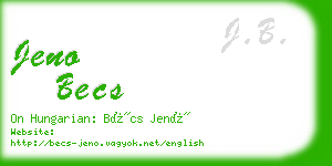 jeno becs business card